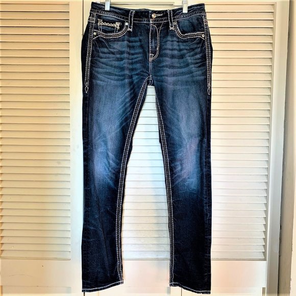 Rock Revival Womens Jeans Sz 32 Skinny - Picture 5 of 8